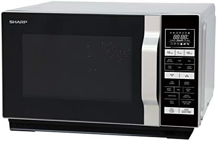Sharp R860SLM Combination Flatbed Microwave Oven, 25 Litre capacity, 900W, Silver