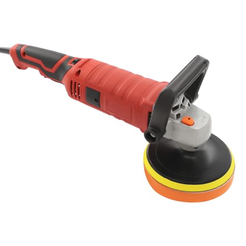 Car Polishing Machine, 1580W Professional Electric Polisher Kit, Heavy Duty Car Polisher Set with 7 Variable Speeds for Auto Floor Glass, Household & DIY Use (Red)