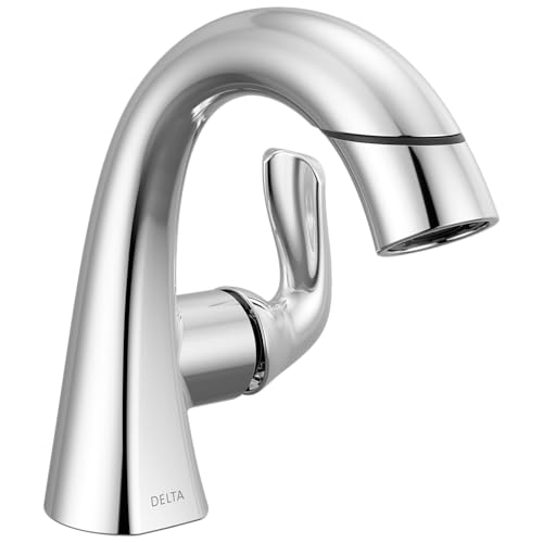 Delta Arvo 1 Hole Pull Down Bathroom Faucet with Sprayer