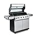 Fire Mountain Olympus 8 Burner Gas BBQ Stainless Steel with Searing Side Burner Glass Viewing Lid and Cover Extra Large Outdoor Barbecue for Garden Patio