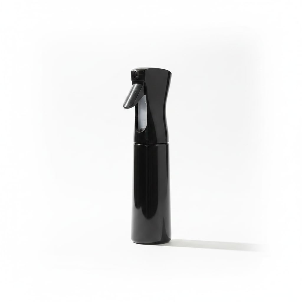 Refillable Continuous Fine Mist Spray Bottle 300ml, 360° Empty Water Spray Bottle for Hair Styling, Plants, Pets, Salon, Barber, Skin Care & Home Cleaning, Black-image-20