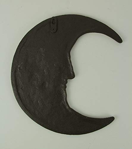 Zeckos-Bronze-Finish-Cast-Iron-Crescent-Man-in-The-Moon-Face-Indoor-Outdoor-Wall-Hanging-Celestial-Decor-1175-Inches-High-Perfect-for-Bedrooms-Porches-and-Patios Zeckos Bronze Finish Cast Iron Crescent Man in The Moon Face Indoor Outdoor Wall Hanging Celestial Decor 1175 Inches High Perfect for Bedrooms Porches and Patios