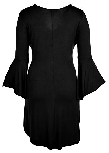Dare2BStylish Women Plus Size High Low Bell Sleeve Gothic Blouse Tunic Top3