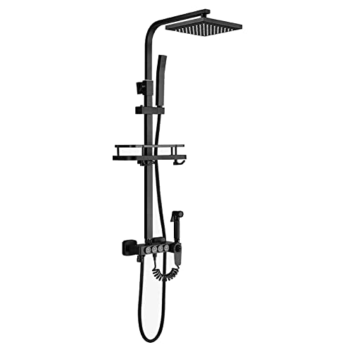 Robinet de douche thermostatique mat avec pommeau pluie et douchette