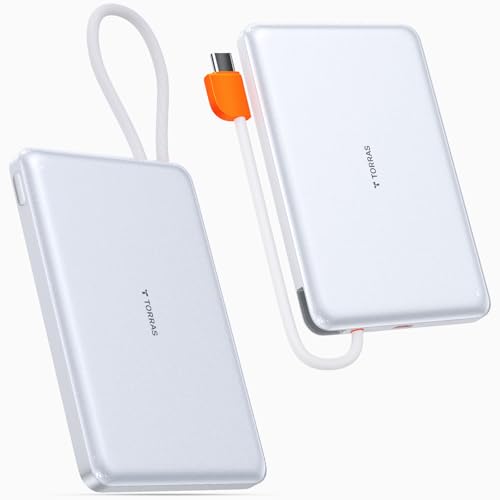 TORRAS Power Bank with Built-in USB-C Cable