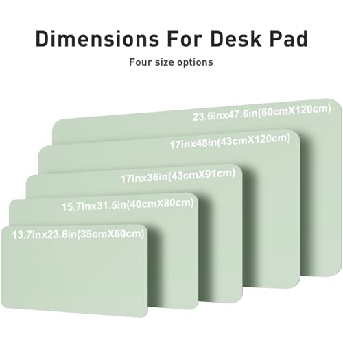 Image of Aothia Faux Leather Desk Mat - Large Mouse Pad, Non-Slip PU Leather Blotter, Waterproof Writing Surface for Office and Home (Aqua, 47.2 inch x 23.6 inch)