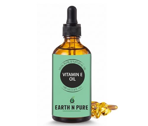 Image of Earth N Pure Vitamin E Oil for Skin & Hair | 100% Pure & Natural Tocopherol Oil | Face Moisturizer, Deep Skin Hydration, Dark Spots, Scars, Nails, Scalp & DIY Skincare | 100ml