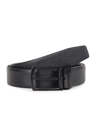 Calvin Klein Herren ADJ/REV Domed PB 35MM Gürtel, Black/Textured, 80