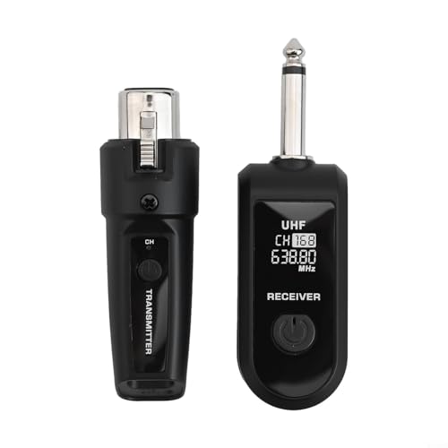 Système de microphone UHF sans fil avec émetteur et récepteur XLR, kit de micro professionnel sans fil pour microphone dynamique, guitare, mixeur audio, scène (1 plateau, 1)