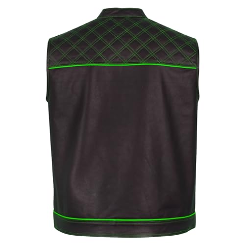Image of .Men's Biker Rider Motorcycle club Motorbike stylish Genuine leather sleeveless vest