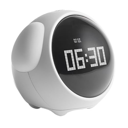 SAFIGLE 字夜光アラームクロック 向け可愛い表情付きデジタル置き時計 充電式リチウム電池搭載 睡眠習慣サポート 夜間視認可能 キッズルー