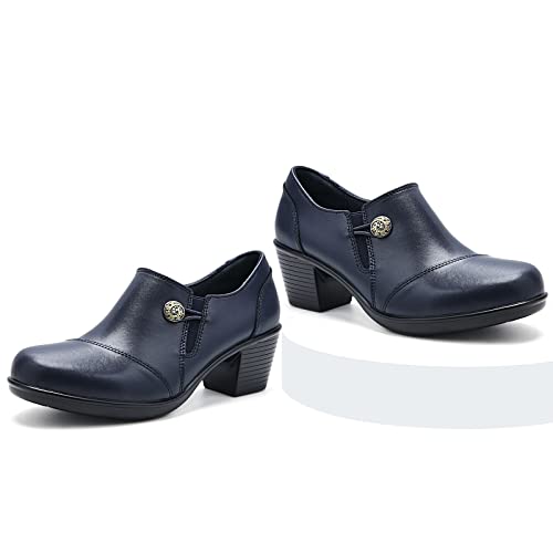 Image of UZB Women's Dress Shoes Block Heel Loafers Pumps