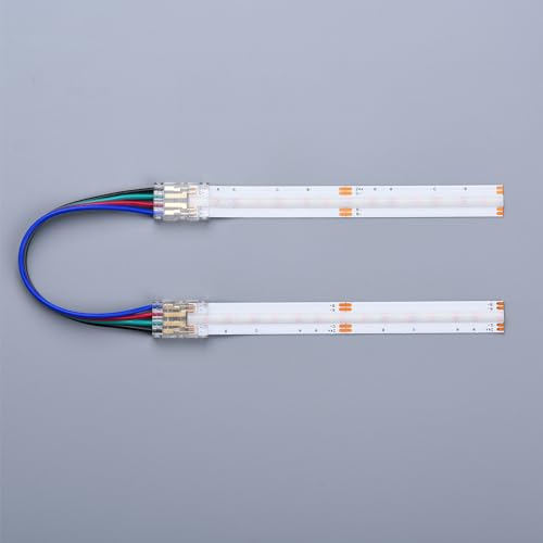 YUTOKEER 10 mm Solderless FCOB COB RGB LED Strip Light Connectors Kit, 4 Pin, Transparent, Gapless - Image 3