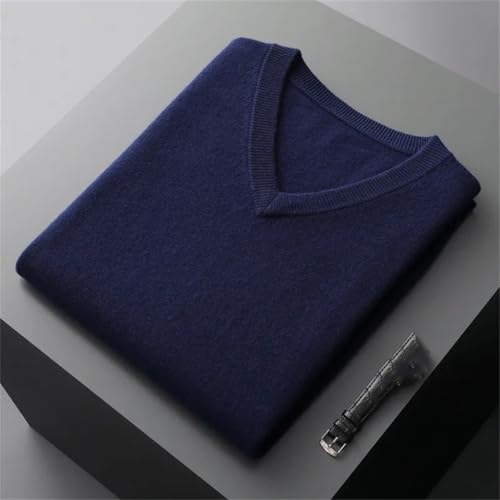 Men' Cashmere Vest Sleeveless Sweater V-Neck Vest Middle-Aged Warm Top Solid Wool Knit Waistcoat Loose Outer3