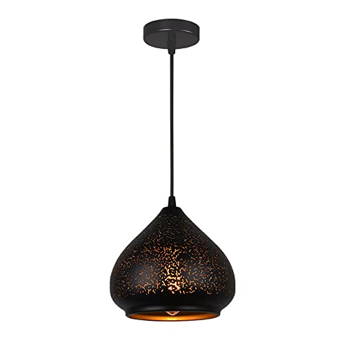 El último Precio Franco Fábrica Lámpara de araña de restaurante de estilo industrial retro Lámpara colgante de barra de café creativa nórdica Lámpara colgante de hierro forjado de panal negro Luz de s