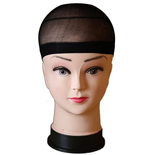 12 Stück Nylon-Perückenkappen für Damen und Herren (schwarz) Cover