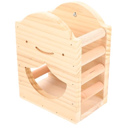Comedero de madera maciza para la salud de roedores pequeños 2