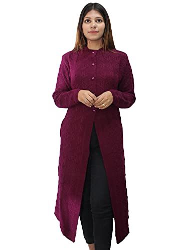 Image of HAUTEMODA Women Wollen Self Design Long Coat /Sweater for Winters