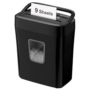 Bonsaii 9-Sheet Crosscut Paper Shredder for Home, P-4 Security Level