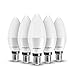 Price comparison product image LEDYA E14 LED Candle Light Bulbs, 5W 400lm SES Candle Bulb 40w Equivalent, 3000K Warm White, Non Dimmable, Small Screw Candle for Chandelier, Pack of 5