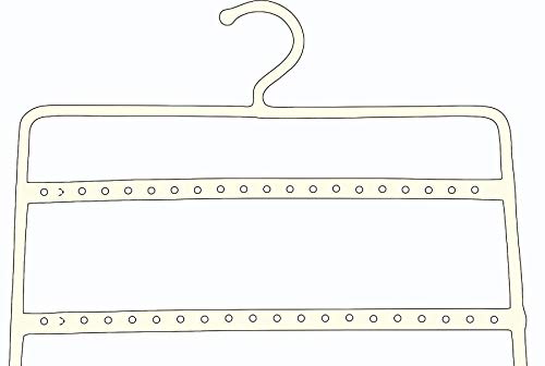 Image of Large Metal Jewellery Hanger Display Stand with 10 Hanging Hooks and 80 Earing Holes - (Ivory)