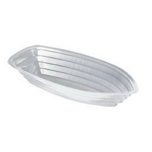 SB12 12 oz. Disposable Plastic Banana Split Boat-Shaped Bowl Oblong Food Container | 500 Per Case