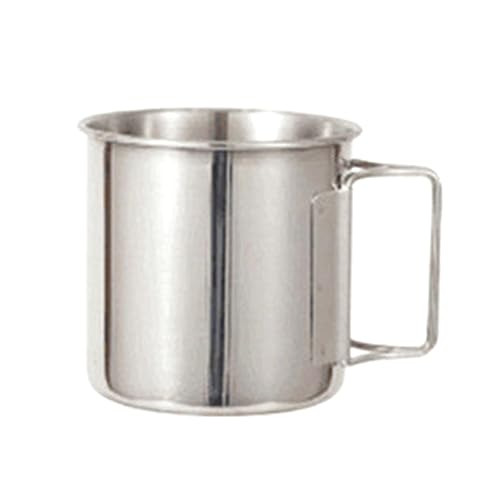XAGMODSHN Stainless Steel Camping Cup Pot 220/330/500ml Water Cup Mug with Foldable Handles for Outdoor Camping Hiking Backpacking