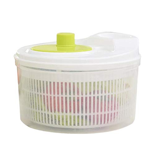 Cabilock Salad Spinner Manual Lettuce Spinner Vegetable Washer with Bowl Salad Colander Basket Lettuce Dryer for Crisper Salad