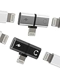 Dual Lightning Charge Headphone Splitter for iPhone AUX Jack Dongle 2in1(2pack)Audio Charger Adapter for Apple MFI Certified 14 13 12 11 Pro Max 8Plus for iPad air Connector Cable Music Converter Cord
