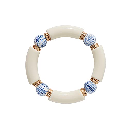 Bamboo Tube Bangle Bracelets for Women Stacking Chunky Colorful Acrylic Beads Stretch Bracelets Friendship Summer Beach Bracelet Jewelry - Main Image