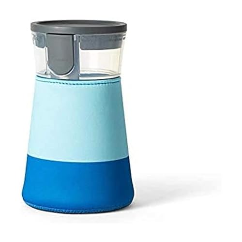 Rabbit Freezable Cocktail Maker, 32 oz Frozen Drink Mixer for Margaritas, Piña Coladas, Mocktails - Complete Set Carafe, Sleeve, Stir Spoon, Recipe Booklet - Ideal for Parties & Gatherings (Blue)