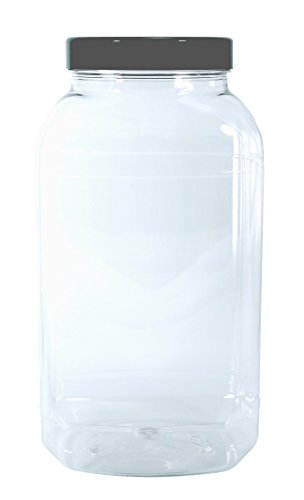 Botes de plástico vacíos grandes de 4500 ml con tapas., color Black lid