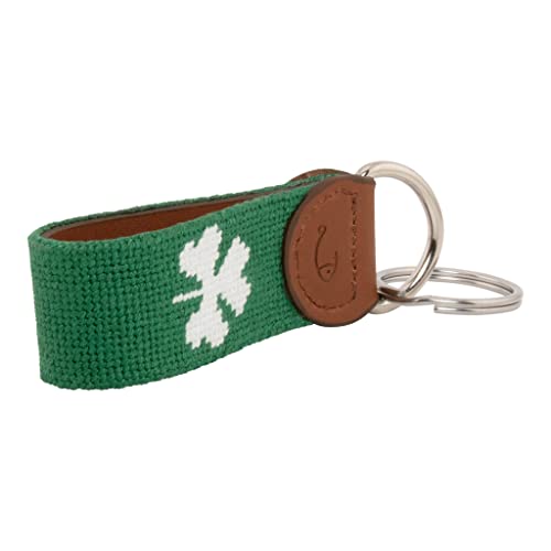 Image of Leather Hand-Stitched Needlepoint Key Fob or Key Chain