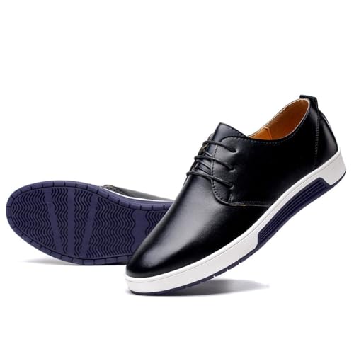 Image of konhill Men's Casual Oxford Shoes - Breathable Dress Shoes Loafers Lace-up Flat Sneakers