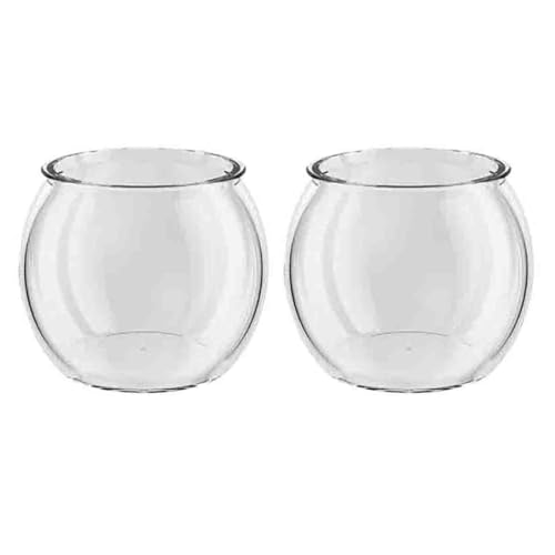 Hanshanyan 金魚鉢 プラスチック 金魚の水槽 水槽 メダカ 鉢 テラリウム 割れない 透明 軽い おしゃれ かわいい インテリア 大容量 水耕栽培 アクアリウム 腹径32CM×高さ19CM (2個)