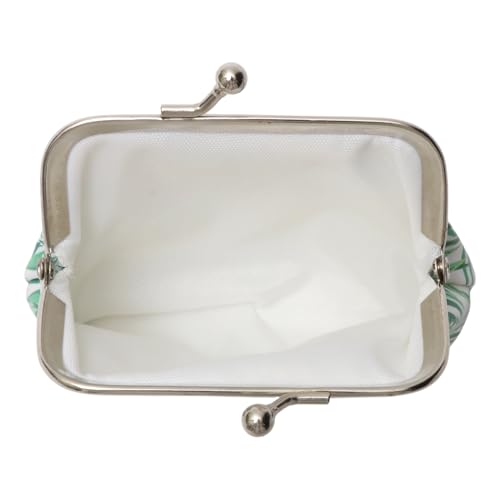 1Pcs Pouch Wallet Palm Leaf Snap Wallet PU Leather Green White 9x8cm3