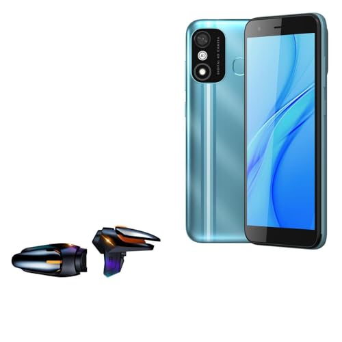 BoxWave Gaming Gear Compatible with itel A27 - Touchscreen QuickTrigger Auto, Trigger Buttons Autofire Gaming Mobile FPS - Jet Black