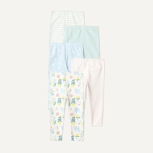 Image of Amazon Essentials Girls' Cotton Stretch Leggings, Multipacks