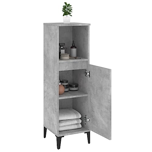 Mueble de baño gris hormigón con gran capacidad de almacenaje vertical 5