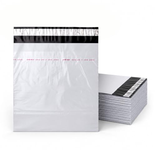 Image of BonKaso 14x16 Inch Poly Courier Bags with POD | 55 Microns Tamper-Proof Self-Seal Plastic Envelopes for Shipping, Parcel & E-commerce Packaging | Tear-Resistant | Pack of 100