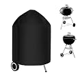 Intetiow 7150 Grill Cover for Weber 22 in Premium Kettle Charcoal, All Weather 600D Heavy Duty Waterproof Outdoor FadeStop BBQ Covers, for Webber Kettle Charcoal 18" 22'', 26.5" Dia x 38" H