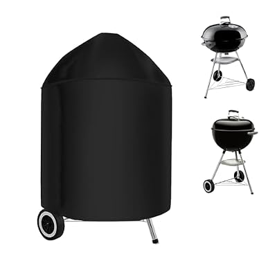 Intetiow 7150 Grill Cover for Weber 22 in Premium Kettle Charcoal, All Weather 600D Heavy Duty Waterproof Outdoor FadeStop BBQ Covers, for Webber Kettle Charcoal 18" 22'', 26.5" Dia x 38" H