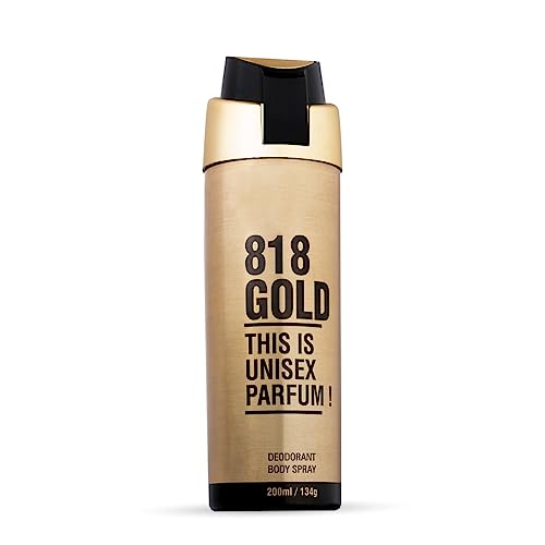 Image of HP 818 Gold Deodorant for Men, 200 ml | Luxurious, Rich - Amber scent eau de parfum | Long-lasting Men's perfume | Best for Special Occasions Gift For Brother | Gift For Friends