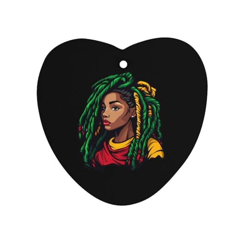 Rasta Colours Dreadlocks Woman Car Air Freshener Hanging Aromatherapy Tablets for Car Accessories Love form