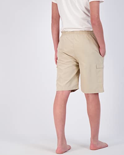 Real Essentials 3 Pack: Boy's Swim Trunks with Cargo Pockets & Mesh Lining - UPF 50+3