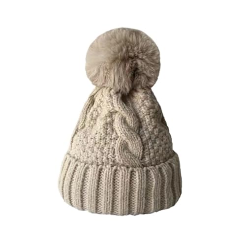 Bonnet hiver chaud et confortable pour femme tricoté avec pompon