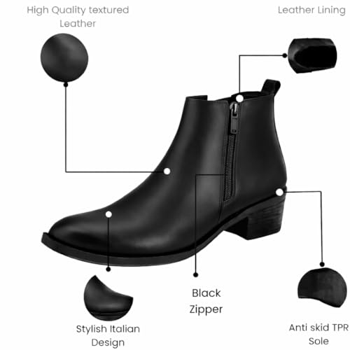 Image of Men's Chelsea Boots with Zipper closure | Croc Textured Leather | Cuban Heel | Italian Design | TPR Sole | Cushioned Insole