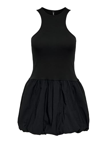 Onllia JRS Robe Courte en mélange de Ballons S/L, Noir, M