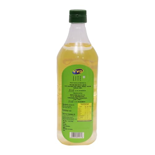 Image of VVD Lite Pure Coconut Oil 1 litre Bottle | Pure Coconut Oil for Cooking | Natural Coconut Cooking Oil | Edible Cooking Oil | Light | Rich Coconut Aroma & Taste | Free from Argemone Oil | Non - sticky | Non-greasy | Less Viscous | Best Value for South Indian Cooking