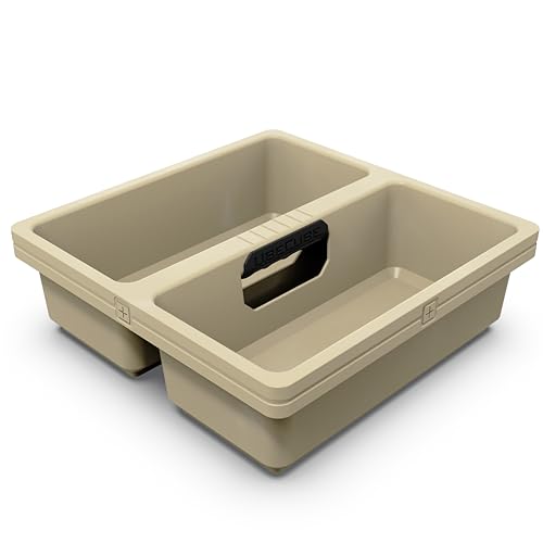Dually Dropin™ Tray, Carrier for Cleaning Supplies, Tools, All-Purpose Carry Caddy, Fits Into UbeCube UC01. (Sand)